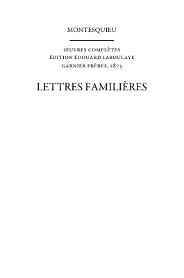 Couverture de Montesquieu - 18 Lettres familières